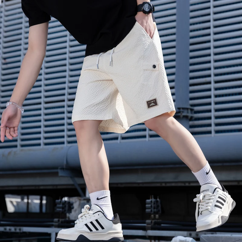 

Ice Silk ort orts Men's Thin Casual Sports Pants Youth Faionable Polyester Fiber Straight Leg Cool Feeling Summer Wear
