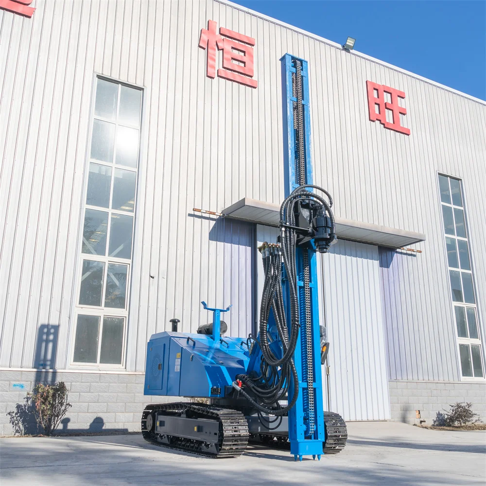 HENGWANG Portable Hydraulic Hammer Skid Steer Pile Driver Post Machine