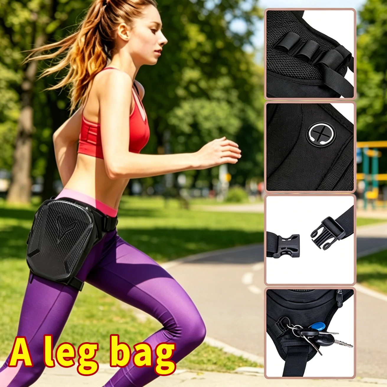 General Motorcycle Diagonal Cross Bag Tactical Leg Bag Outdoor Running Waist Bag Fashionable Casual Waist Bag