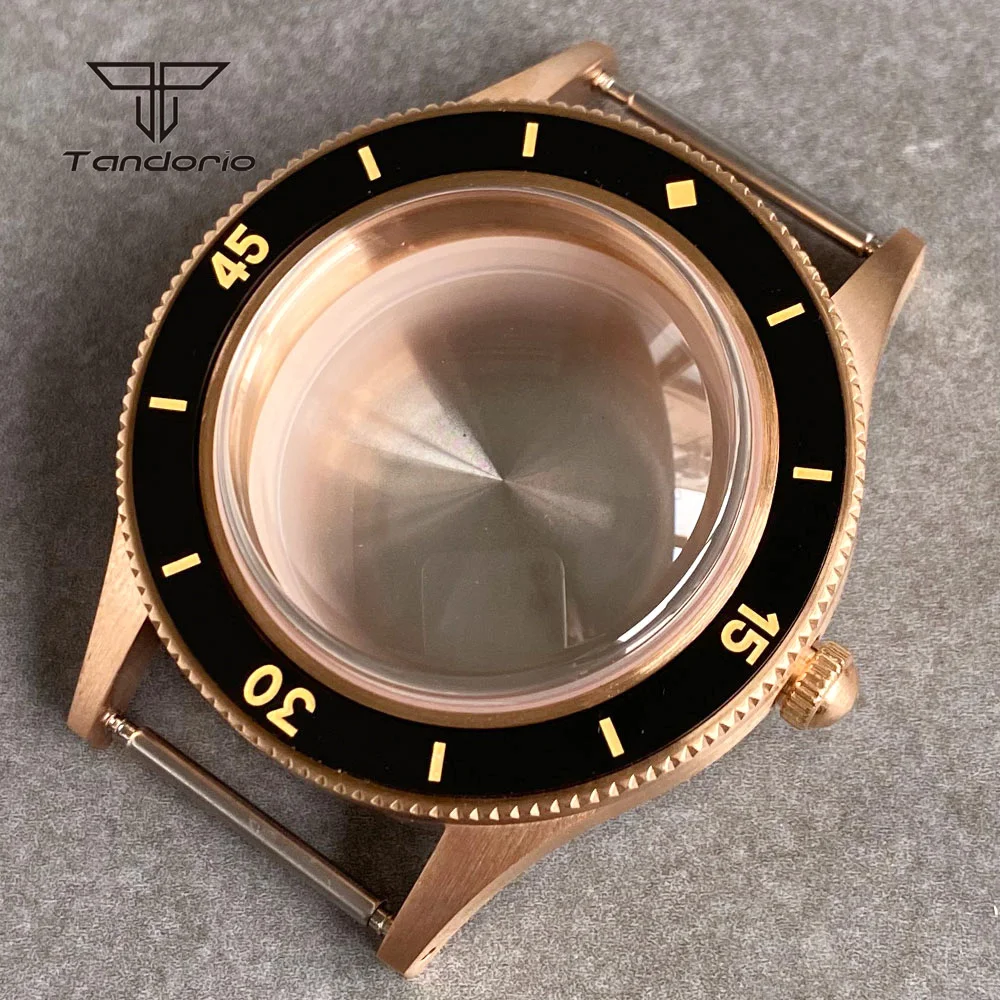 

Real Cusn8 Bronze 40mm Automatic Watch Case Domed Sapphire Crystal Luminous 120 Clicks Bezel Fit NH35 NH36 NH34 ETA2824 PT5000