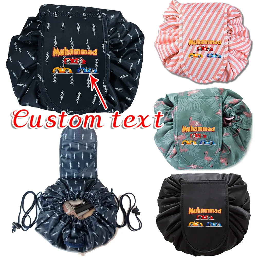 Customized Name Women's Drawstring Makeup Handbag Travel Makeup Storage Bag Handbag Drawstring Storage Bag Customized Product