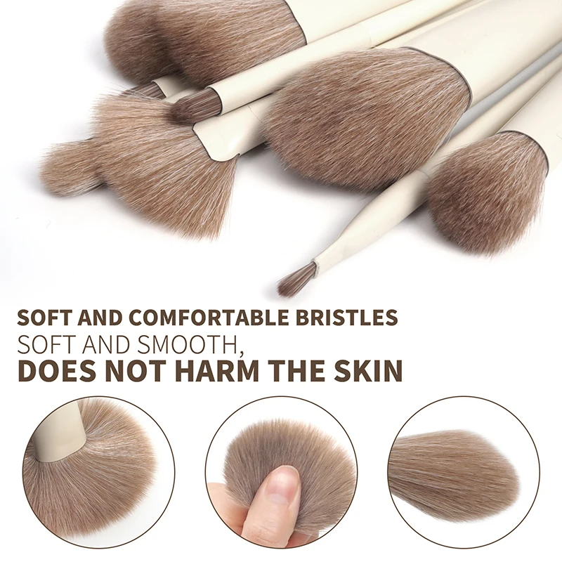 10/12/14pcs Makeup Brush Set Professional Blush Powder Brush Soft Fluffy Animal Hair Eyeshadow Foundation Facial Cosmetics Tools