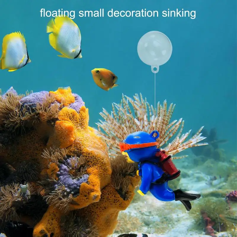 Floating Fish Tank Decorations Fish Tank Decoration Cartoon Fish Playmate Fat Diver Viewing Floating Pendant Fish Tank Floating