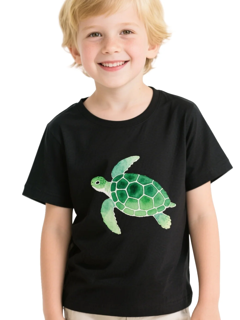 

Летние детские повседневные футболки с принтом морской черепахи и морских животных, черные футболки с короткими рукавами, модные детские футболки с мультяшным рисунком