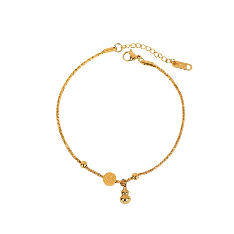 

Fuzi gourd anklet women's 18k gold exquisite high-grade foot chain titanium steel does not fade