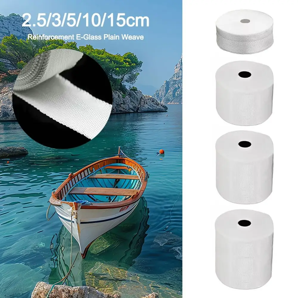 E-Glass 25/30/50/100/150mm Fiberglass Cloth Tape Wide 30 Meters Long High Strength Reinforcement E-Glass Plain Weave White