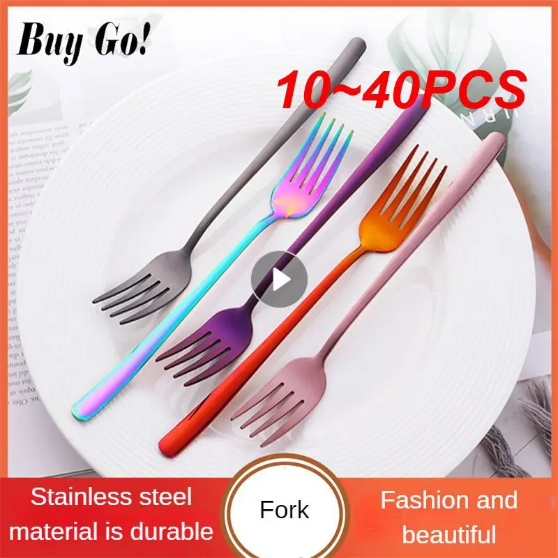 10~40PCS Fork Beautiful Fashion Multipurpose Stainless Steel 22.6g Cookware/drinkware/tableware/accessories Long Handle Fork