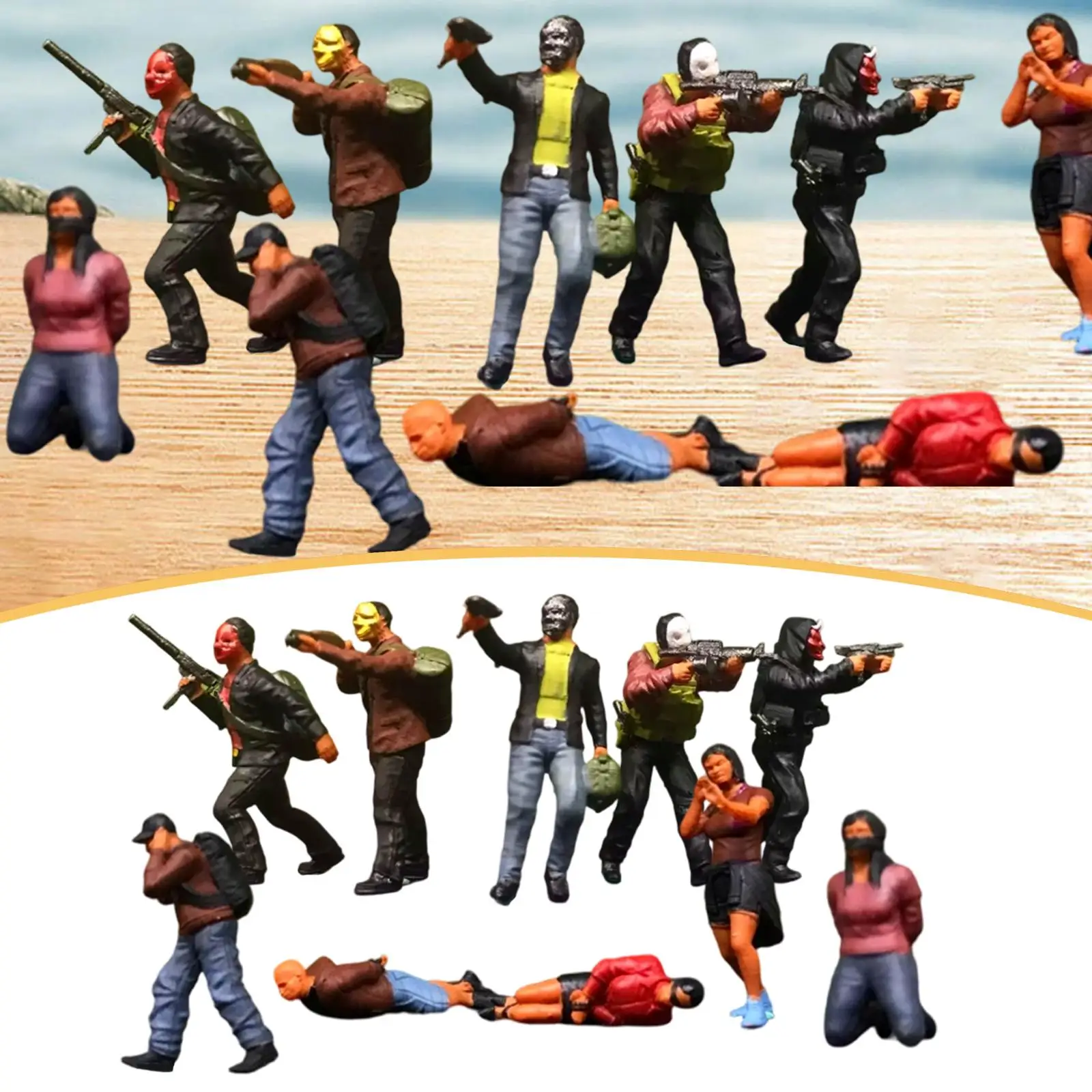 5 stuks 1/64 mensen figuren film rekwisieten trein spoorwegindeling decoratie miniatuur scènes hars beeldjes diorama landschap