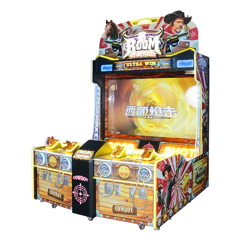 Western Gun King Shooting Machine, Metal Indoor Amusement Game, 4-Player Multiplayer Online Battle, Arcade Game Equipment