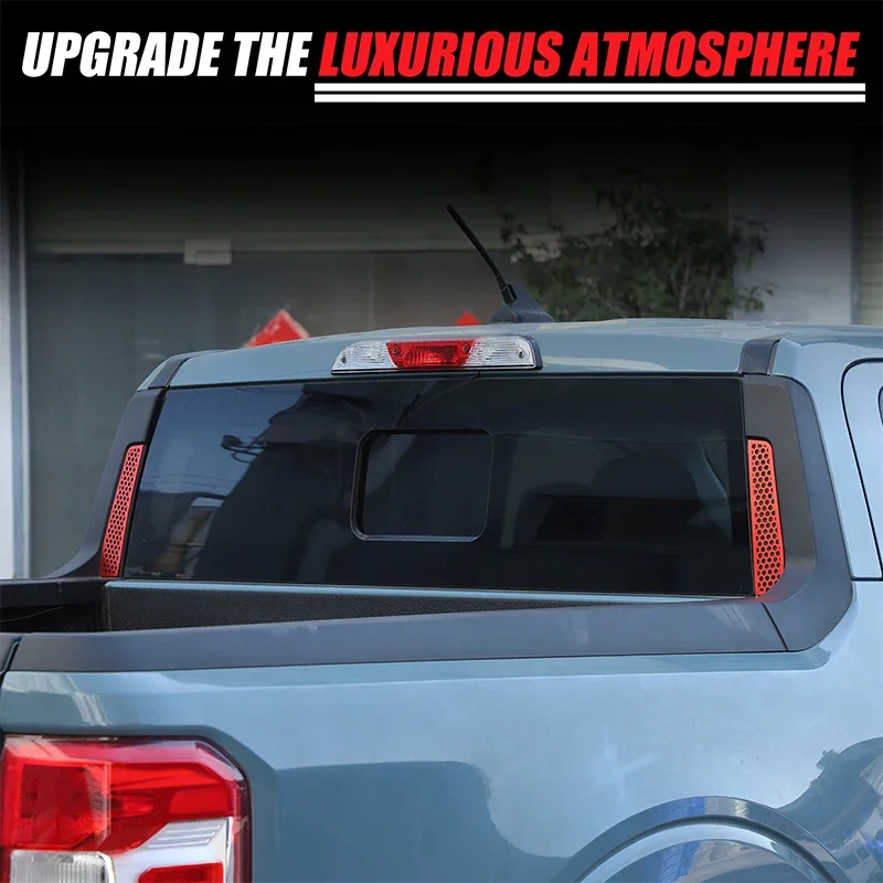 Honeycomb Aluminum Alloy Rear Glass Both Side Slot Anti-Scratch Trim Kit For Ford Maverick Lariat 2022-24 Protection Accessories