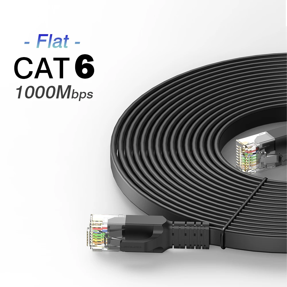 CAT 6 Ethernet-kabel Cat6 RJ45 platte ronde Lan-kabel Gigabit 1000 mbps UTP RJ45 netwerkpatchsnoer 1 m 5 m 20 m 30 m voor modemrouter