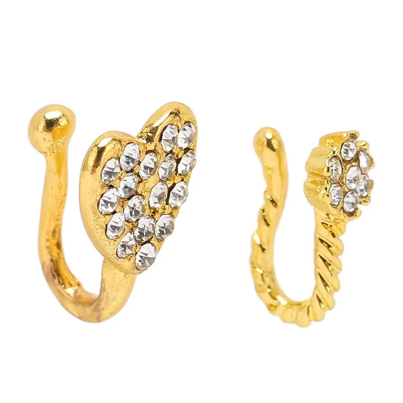 แหวนจมูกปลอมสแตนเลสสำหรับผู้หญิงสำหรับใช้ในชีวิตประจำวันเครื่องประดับเครื่องประดับที่ไม่ต้องเจาะ