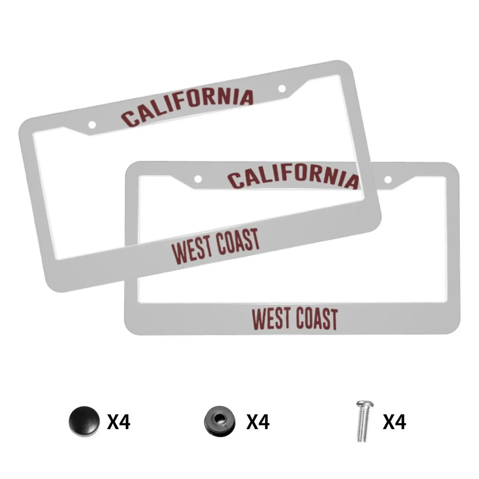 California West Coast License Plate Frames Holder Aluminum Novelty Decorative Protector with Screws Car Decoration Accessories view 3