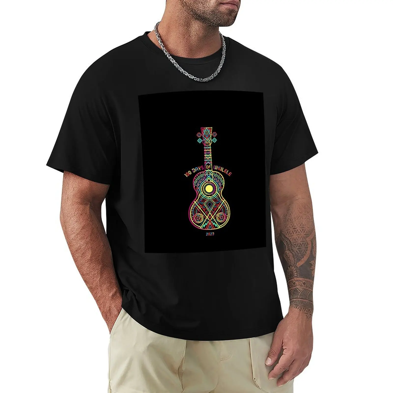 

2023 String Theory 2: Sunshine (recommended: print on dark) - 100 Days of Ukulele T-Shirt tops Men's clothing