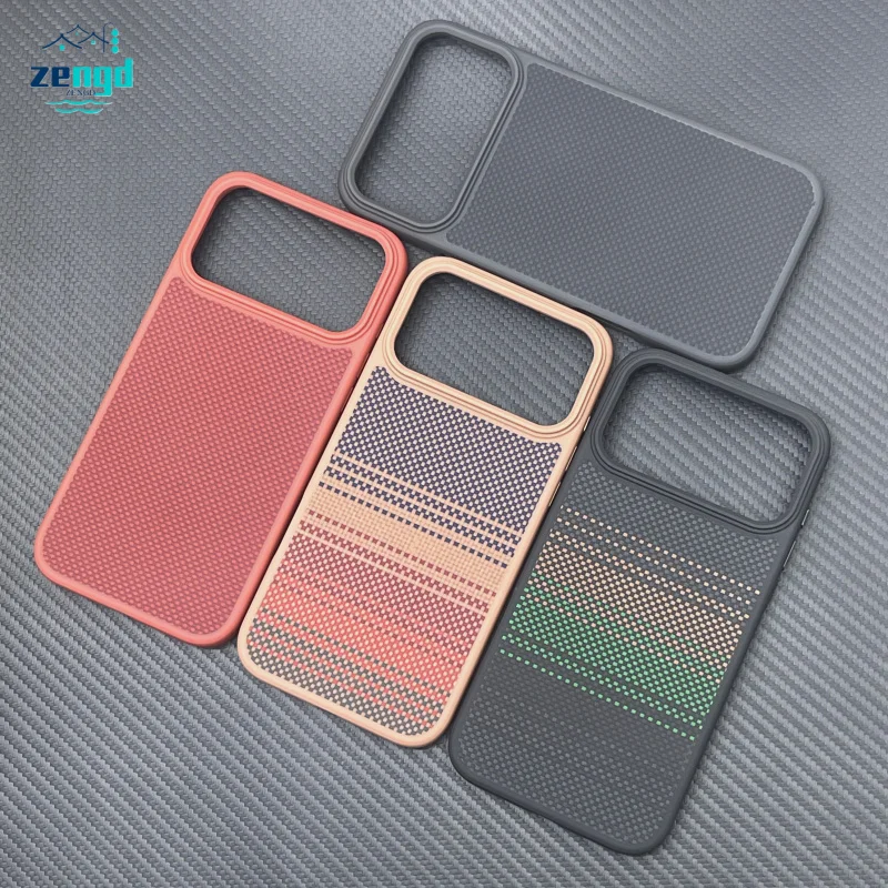 

For iPhone 17 Pro Max Premium Aramid Fiber Case with TPU Soft Edge Full Body Protection Lightweight Durable Cover