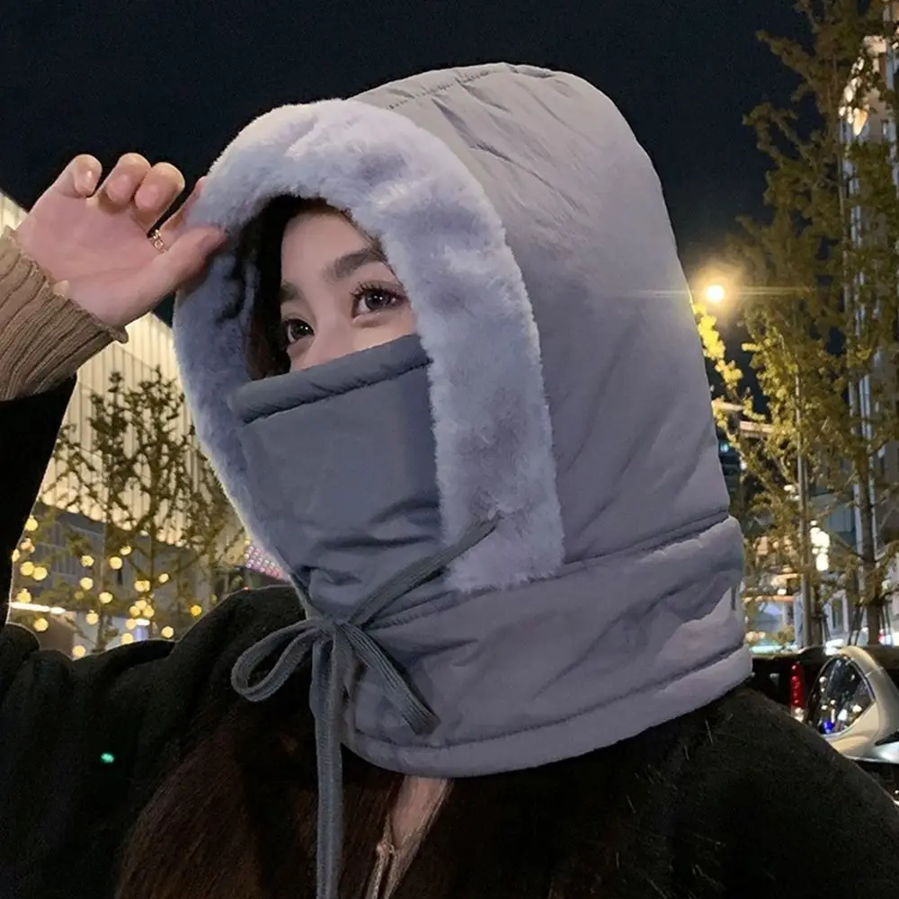 Winter Down Cotton Balaclava Ski Mask Warm 4-in-1 Warm Hat Dustproof Windproof Beanies Cap Outdoor
