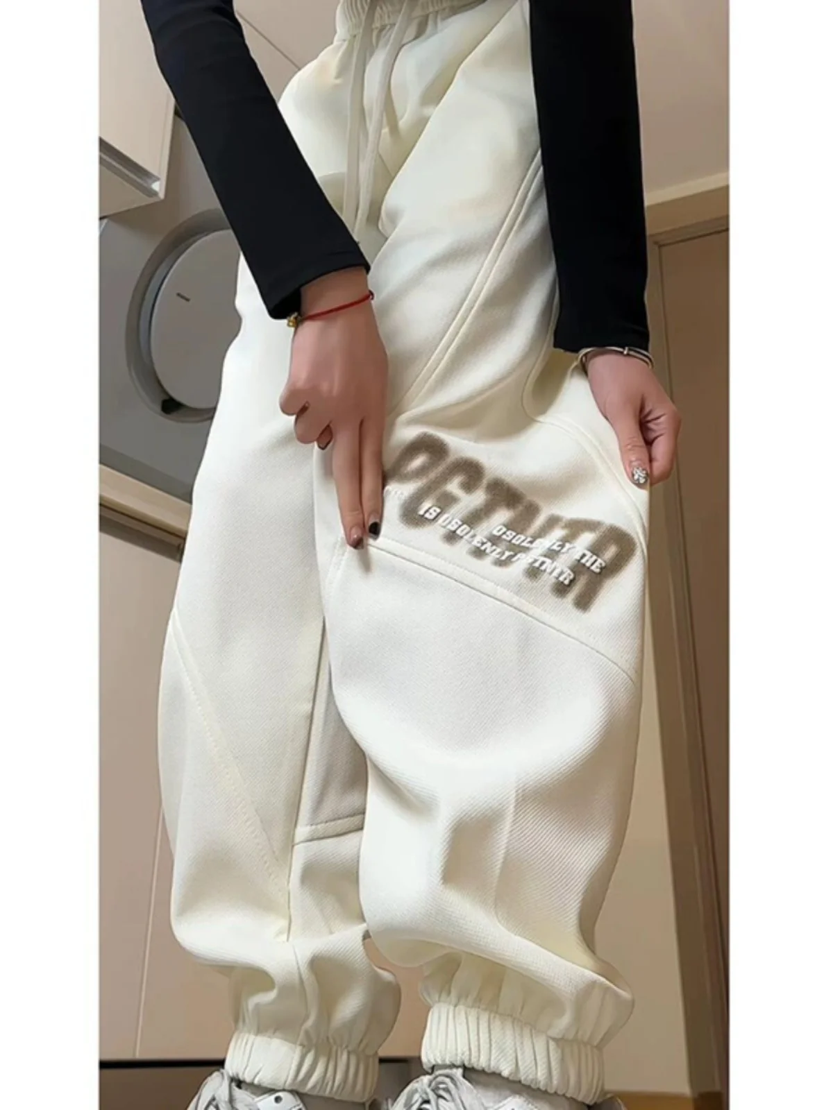 

Мужские летние тонкие свободные спортивные брюки-джоггеры в американском стиле, модные повседневные брюки с манжетами для подростков