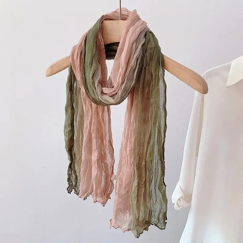 Scarf Scarf Fold Gradient Trend Every Spring and Autumn Female Literary Autumn Winter Shawl Neck