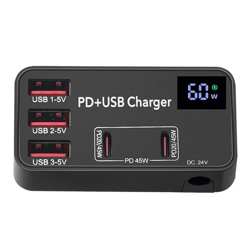 60W Smart Portable Charger Fast U S B & T Y P E C Charging Suit Laptops Phones Multi-port Charger Cell Phone Accessories Cradles