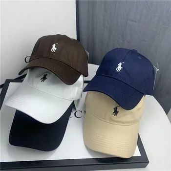남성 폴로 야구 모자, 한국 버전, 브랜드 소프트 캡, 남성 모자, 여성 여름 태양 보호 패션 모자