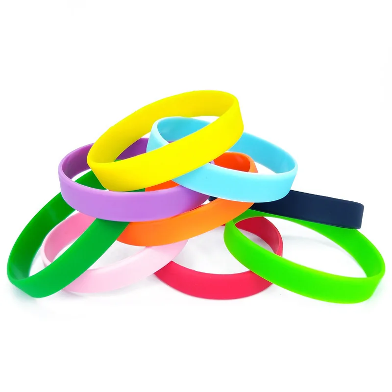 

Hot Sales & OEM 100pcs/lot Custom Rubber Silicone Wristbands With 1 Colour Logo You Want