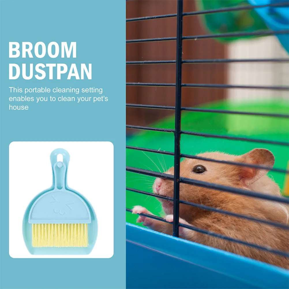 

1Set Guinea Pig Cage Cleaner Mini Broom Dustpan Litter Box Cleaning Brush Set Hamster Chinchilla Cage Supplies