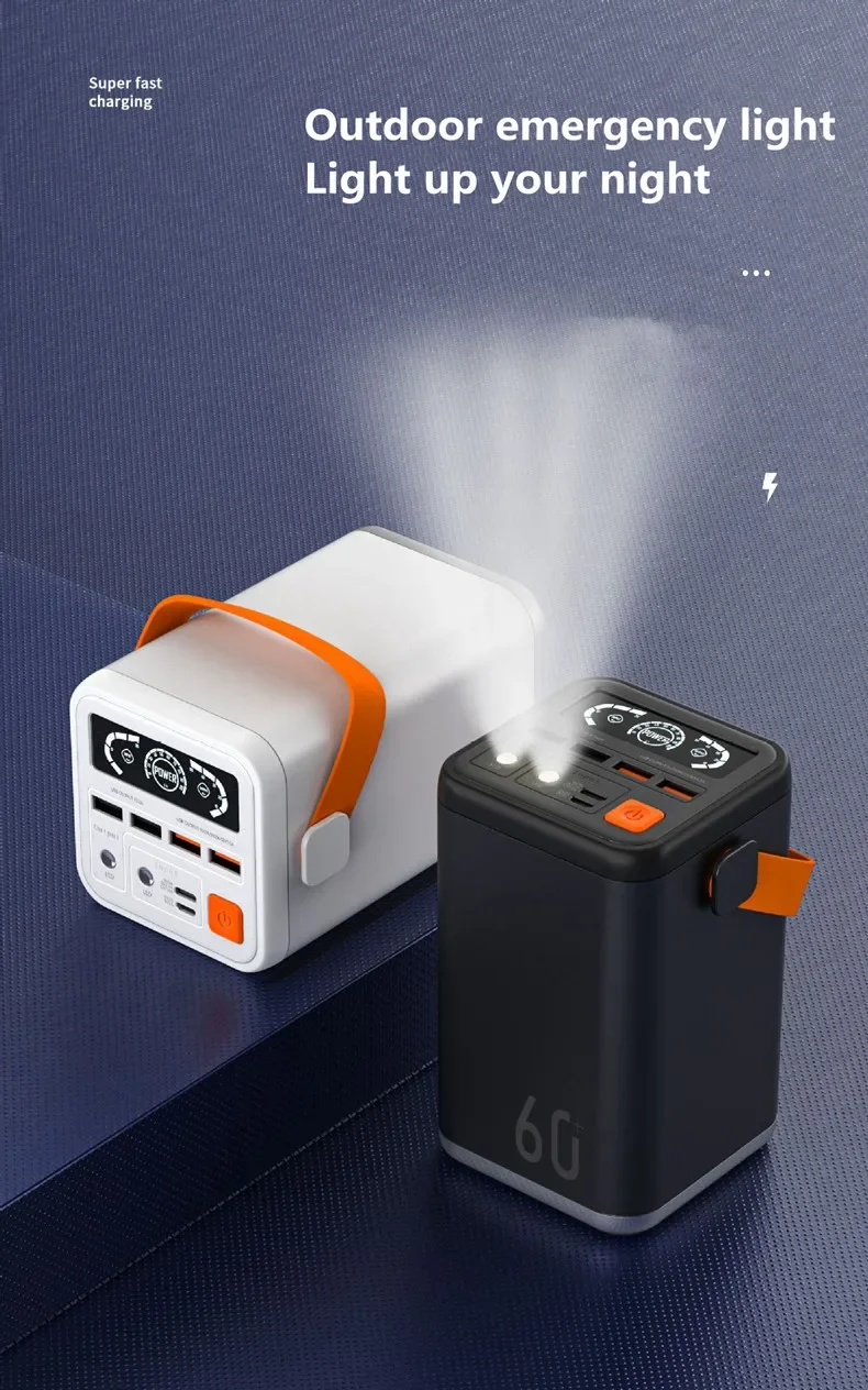 New 60000mAh 66W Large-capacity Power Outdoor Mobile Power Bank Two-way Fast Charging 36W Energy Storage Mobile Power Bank