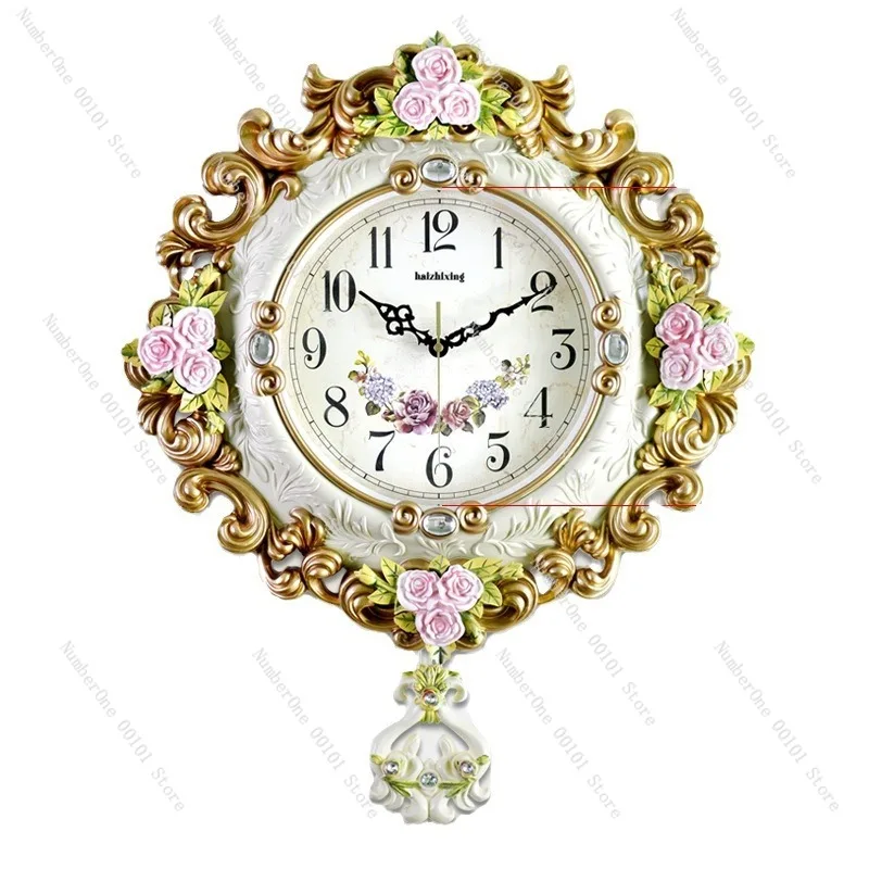 Retro pastoral wall clock, modern minimalist creative quartz wall clock