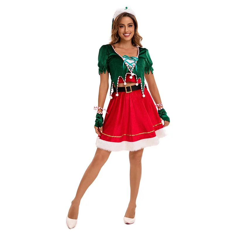 

Adult Christmas Tree Green Costume cosplay Performance Costume Christmas Couple Party Dress Stage Costume Christmas Costume