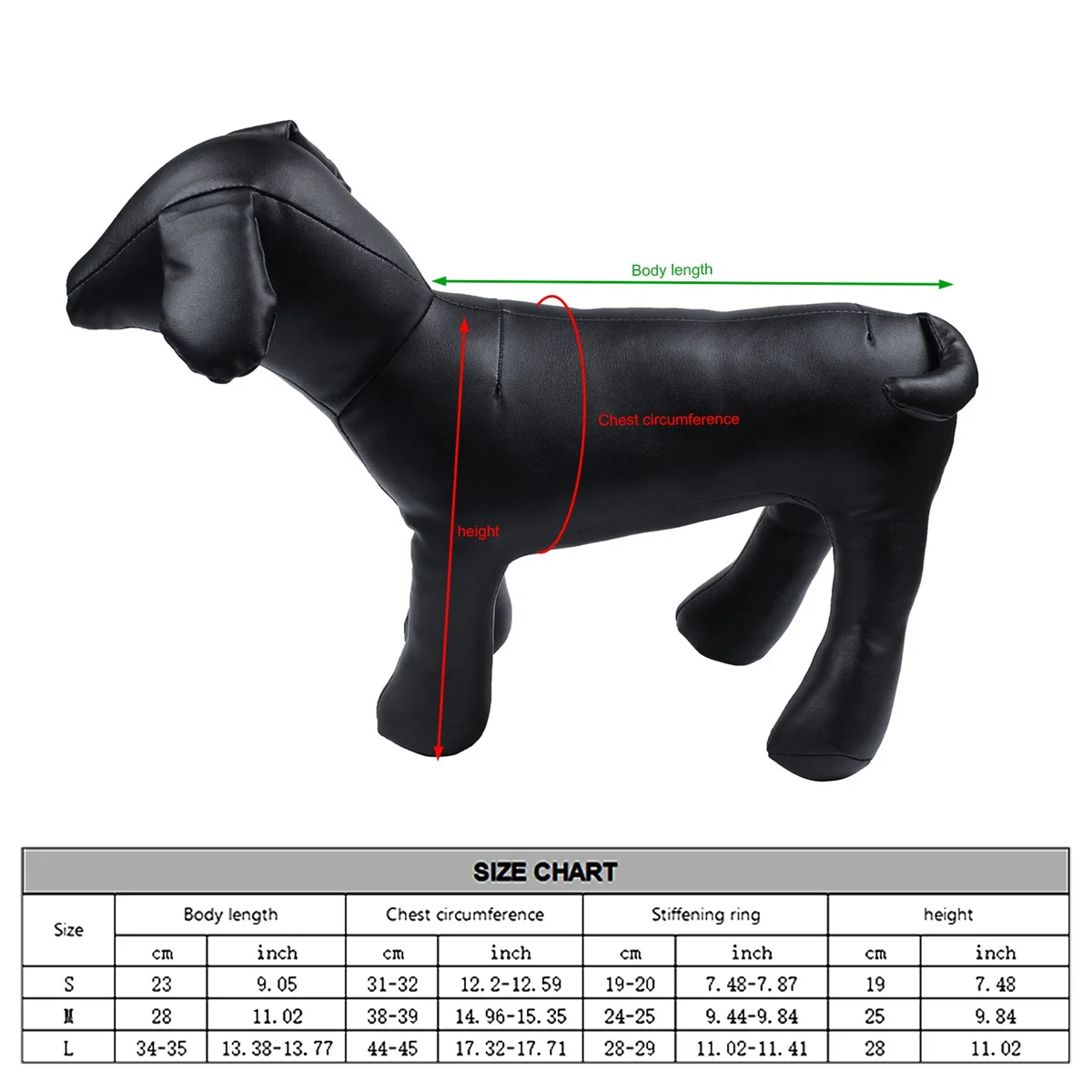 ABIY Leather Dog Mannequins Standing Position Dog Models Toys Pet Animal Shop Display Mannequin Black M