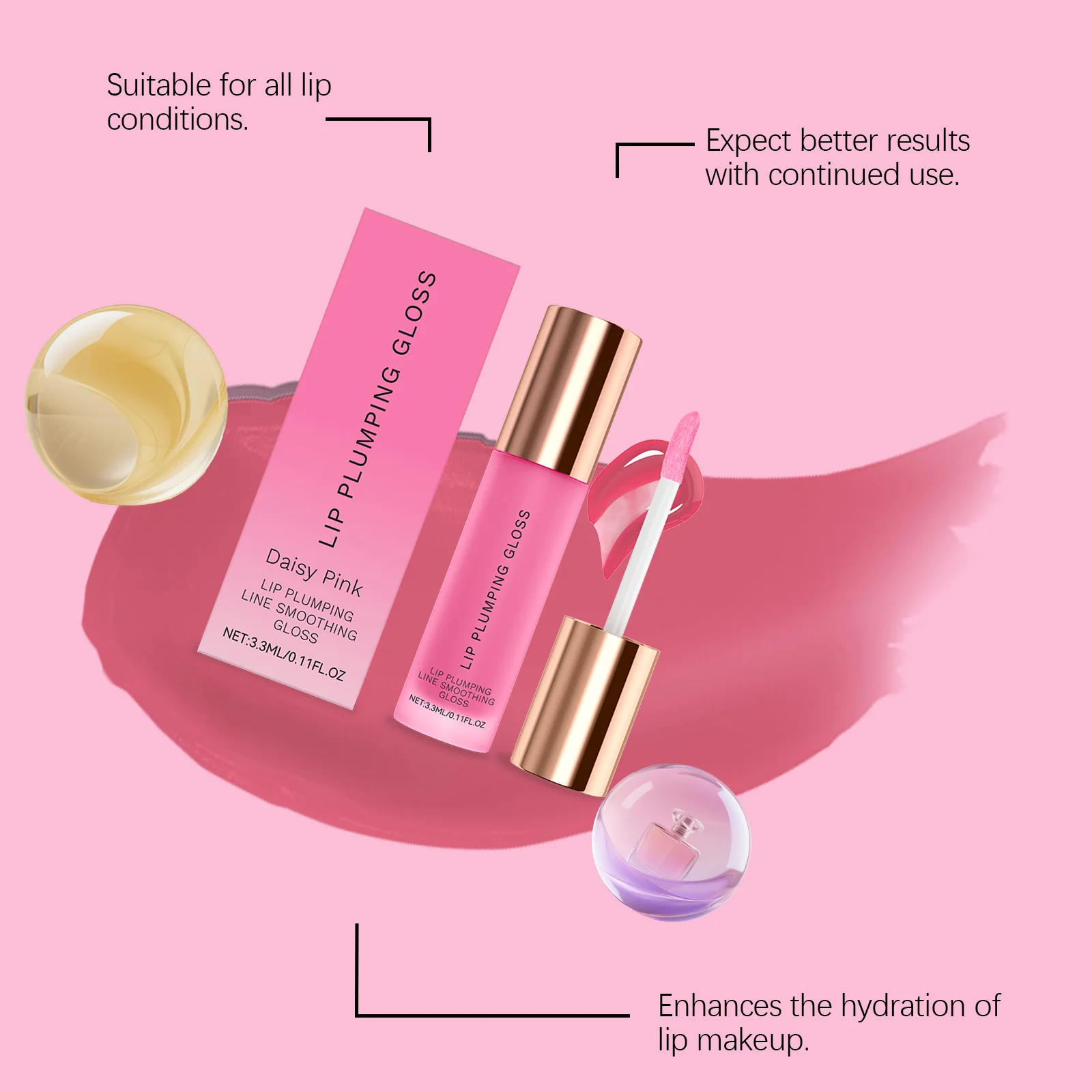 하이 샤인 플럼핑 립글로스 수분 크리스탈 오일 투명 보습 지속력 좋은 끈적임 없는 리퀴드 립스틱 립 케어 제품