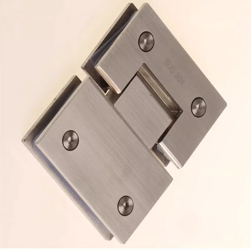 Solid 304 stainless steel glass door hinge bathroom clip glass door hinge 180 degree zigzag hinge door clip(DG13301A)