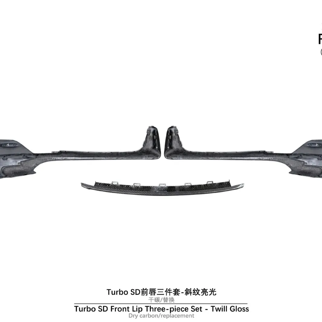 Front lip assembly for 19-24 Porsche 992 Turbo SD, dry carbon replacement