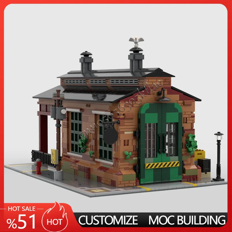 

1759 шт. MOC, креативный городской вид на улицу, модульные старые товары, сарай, угловая модель, архитектура, строительный блок, сборка, кирпичная игрушка, подарки