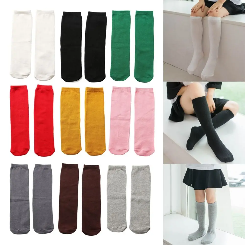 Leg Warmers Cotton Cotton Stockings Soild Color Soft Knee High Socks Calf Socks