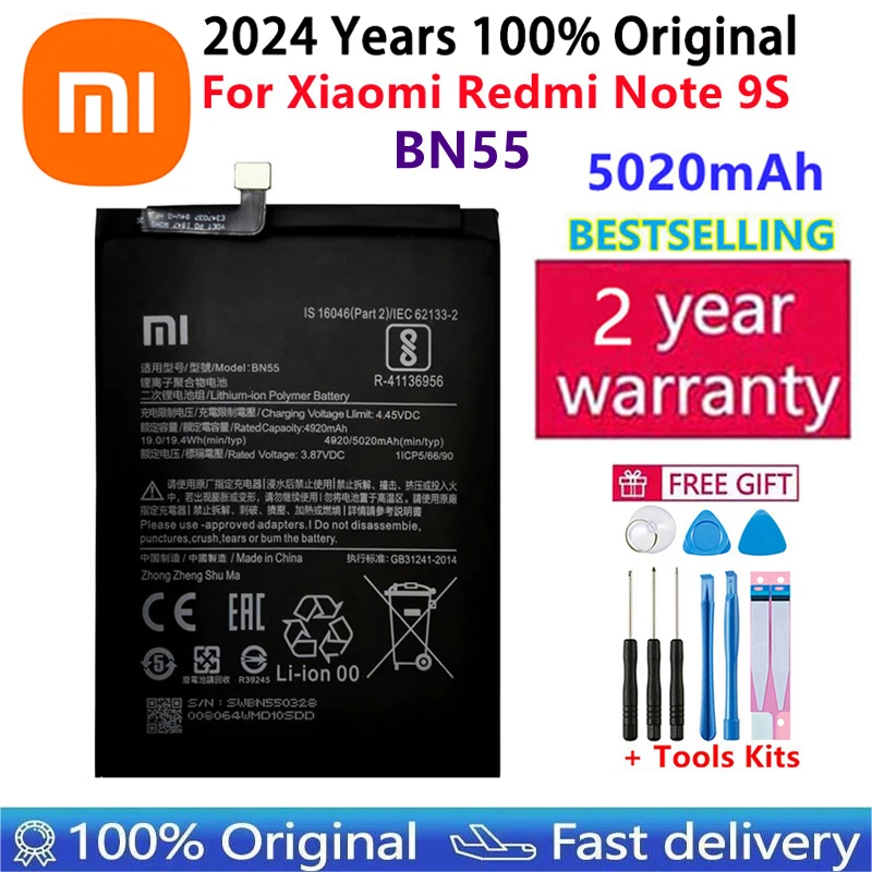 Batería 100% Original de alta calidad para Xiaomi Redmi Note 5, 6, 7, 8T, 9, 9T, 9S, 10X, 10, 10S, POCO M3, X3, CC9 Pro Lite