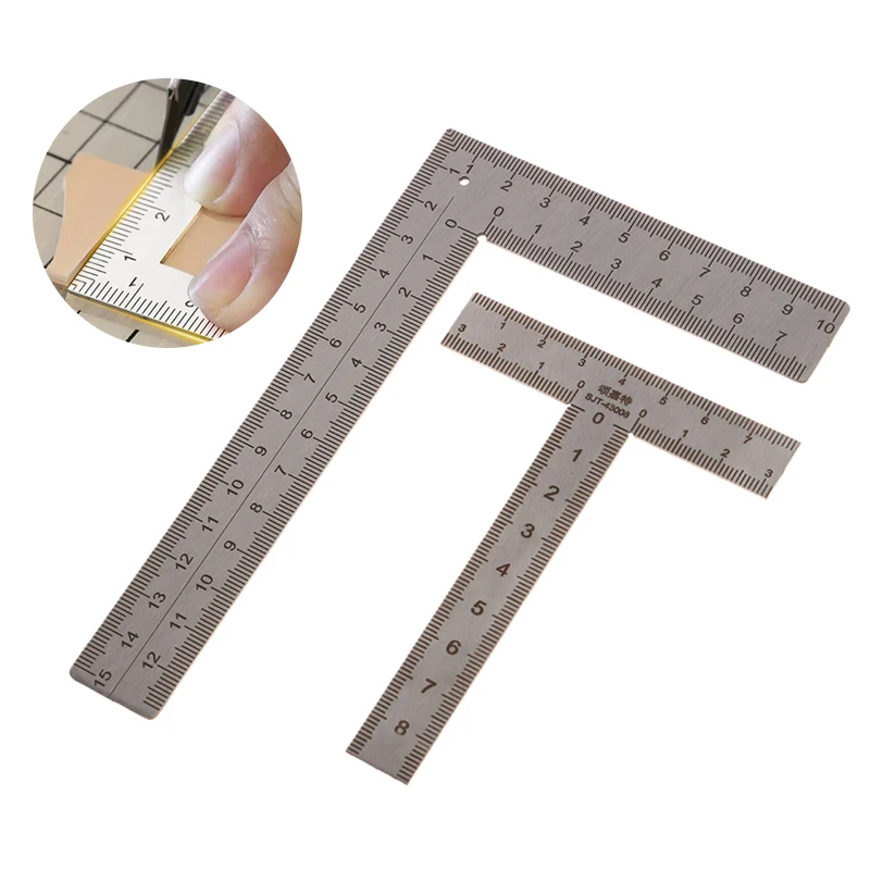 Mini T/L Square Ruler Measuring Layout Tool Stainless Steel Right Angle Ruler 90 Turning Ruler Precision Building Framing Gauge