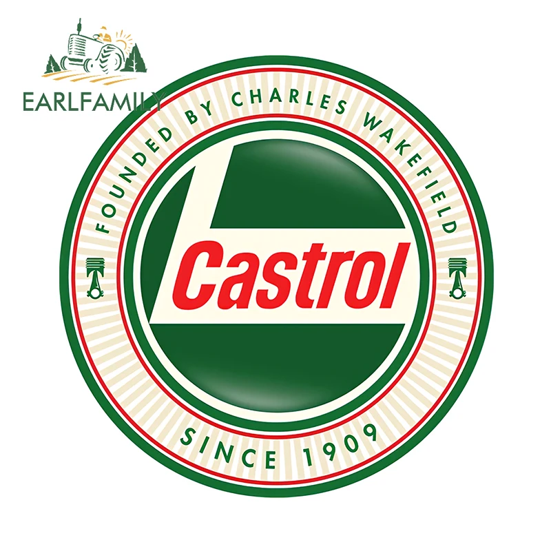 EARLFAMILY 13cm Car Styling Creative Car Sticker Waterproof Castrol Huile Racing Autocollants Auto Moto JDM ATV Vinyl Decal