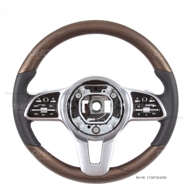 for Mercedes-Benz A-Class E-Class E300 genuine leather and wood car steering wheel assembly modification