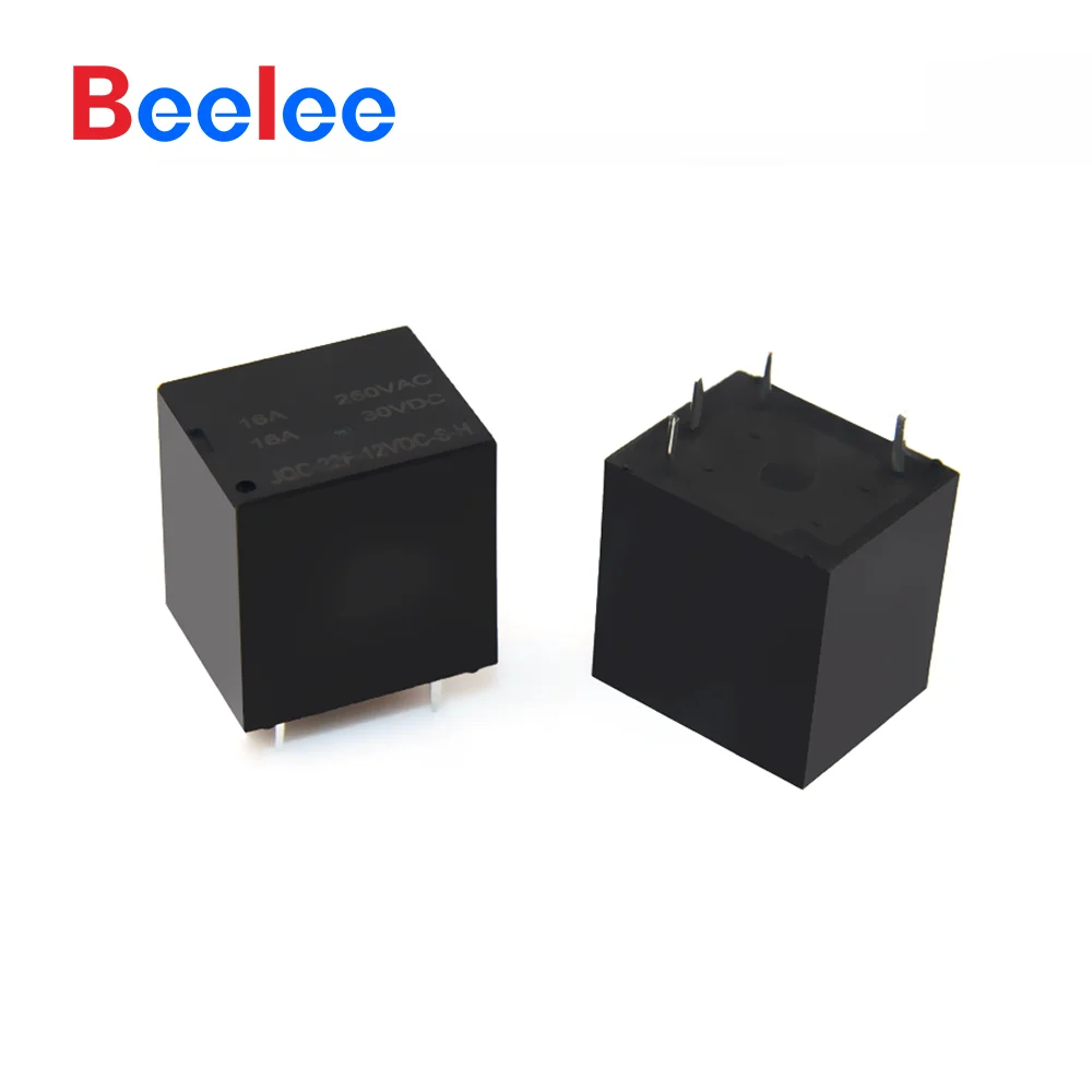 50 Uds GBeelee relé de voltaje 3A 5A Mini Pcb DC 4pin 12v 24V 5v 9v potencia BL-JDQ-22F Micro relé electromagnético de 5 pines