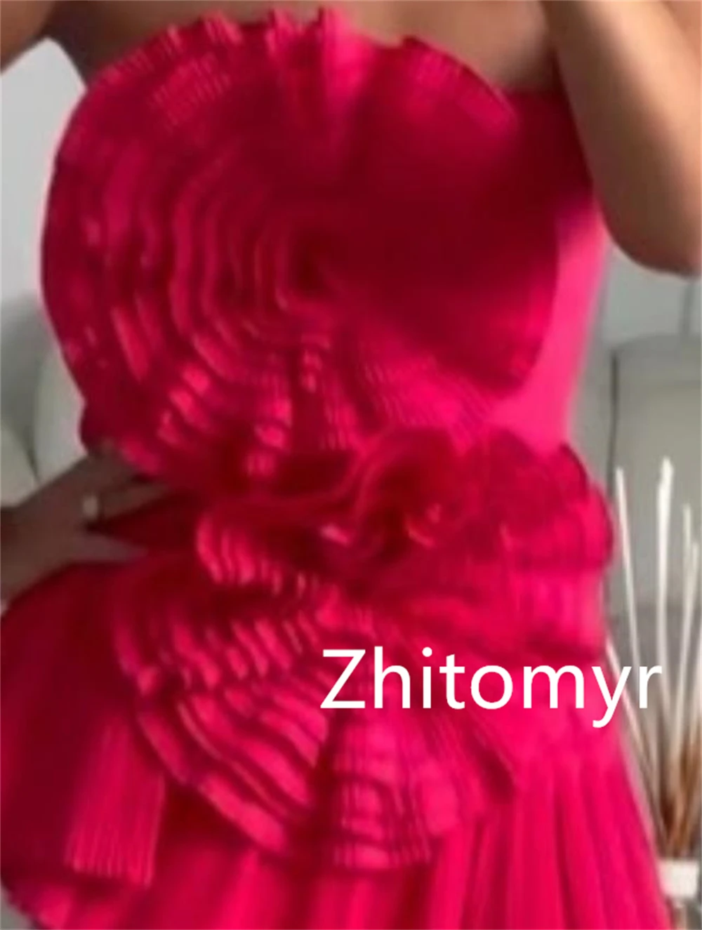 Einfache Mode träger lose A-Linie Quince anera Kleider Blume drapierte Röcke Mini Satin Ballkleider Vestido de Casamento 2023