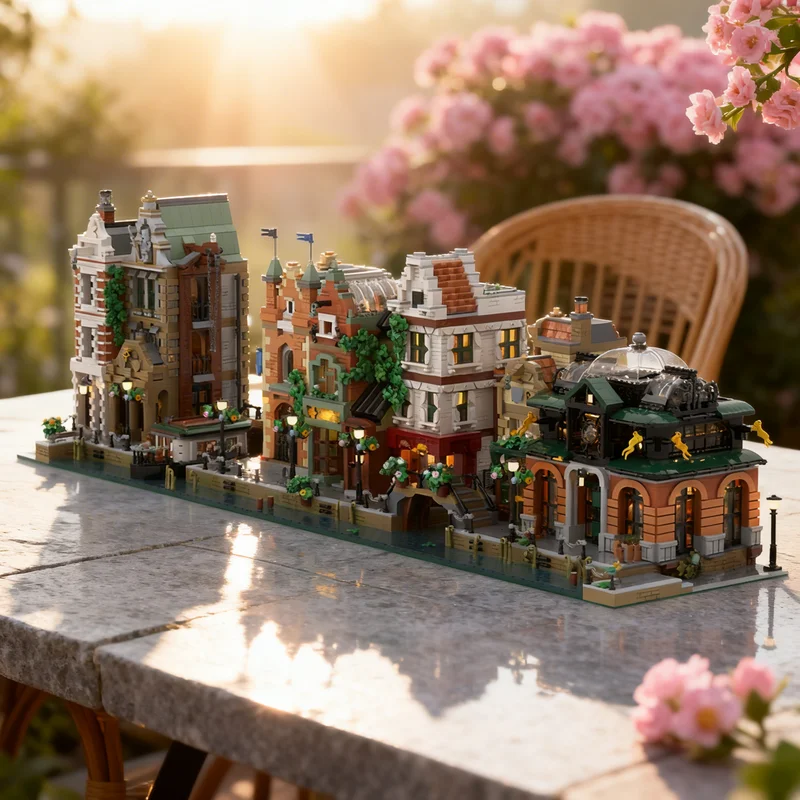 12931pcs MOC Modular Buildings Canal Modular Collection Model Building Blocks Christmas Gift Display Creative Education Brick 3D