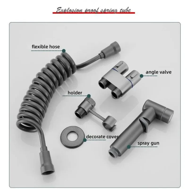 Toilet Cleaning Bidet Toilet Sprayer Set Water Portable Handheld Bidet Sprayer Shower Double Outlet Angle Valve Accessories image 6