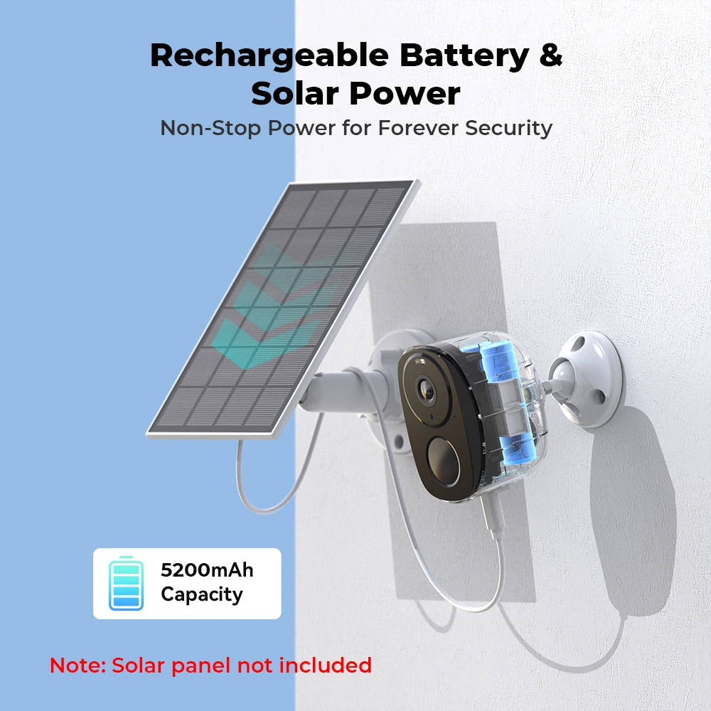 H.VIEW กล้องไร้สายแบบใช้แบตเตอรี่ PIR 4 ชิ้น กล้องรักษาความปลอดภัยไวไฟ 2K 3MP, เสียง 2 ทาง, กันน้ำ