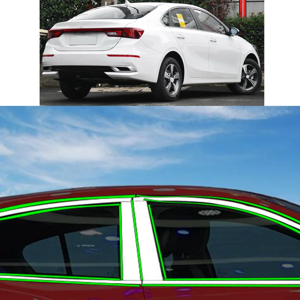 لكيا K3 2019 2020 2021 سيارة ملصق مقبلات عمود نافذة الشريط الأوسط إطار الكسوة اغطية أجزاء #3