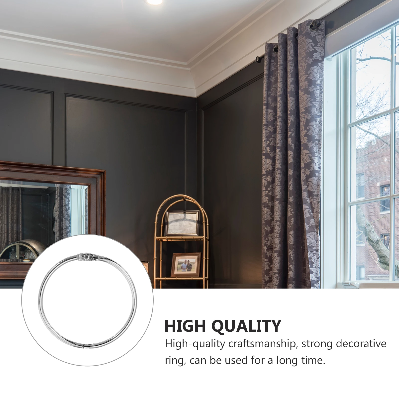 

12 pcs Metal Bathroom Curtain Rings Household Rods Rings Decorative Shower Curtain Hoops Home Modern Stylish Silver Color