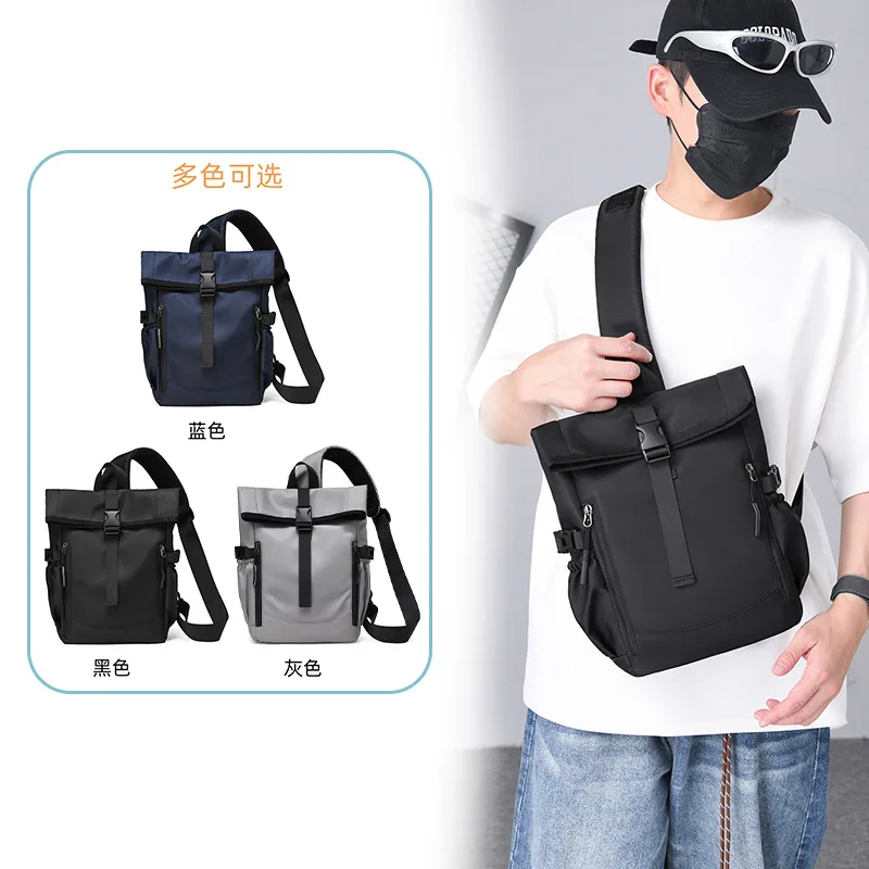 

Oxford fabric wear-resistant chest bag for men, large-capacity single-shoulder bag for sports expansion, waterproof backpack