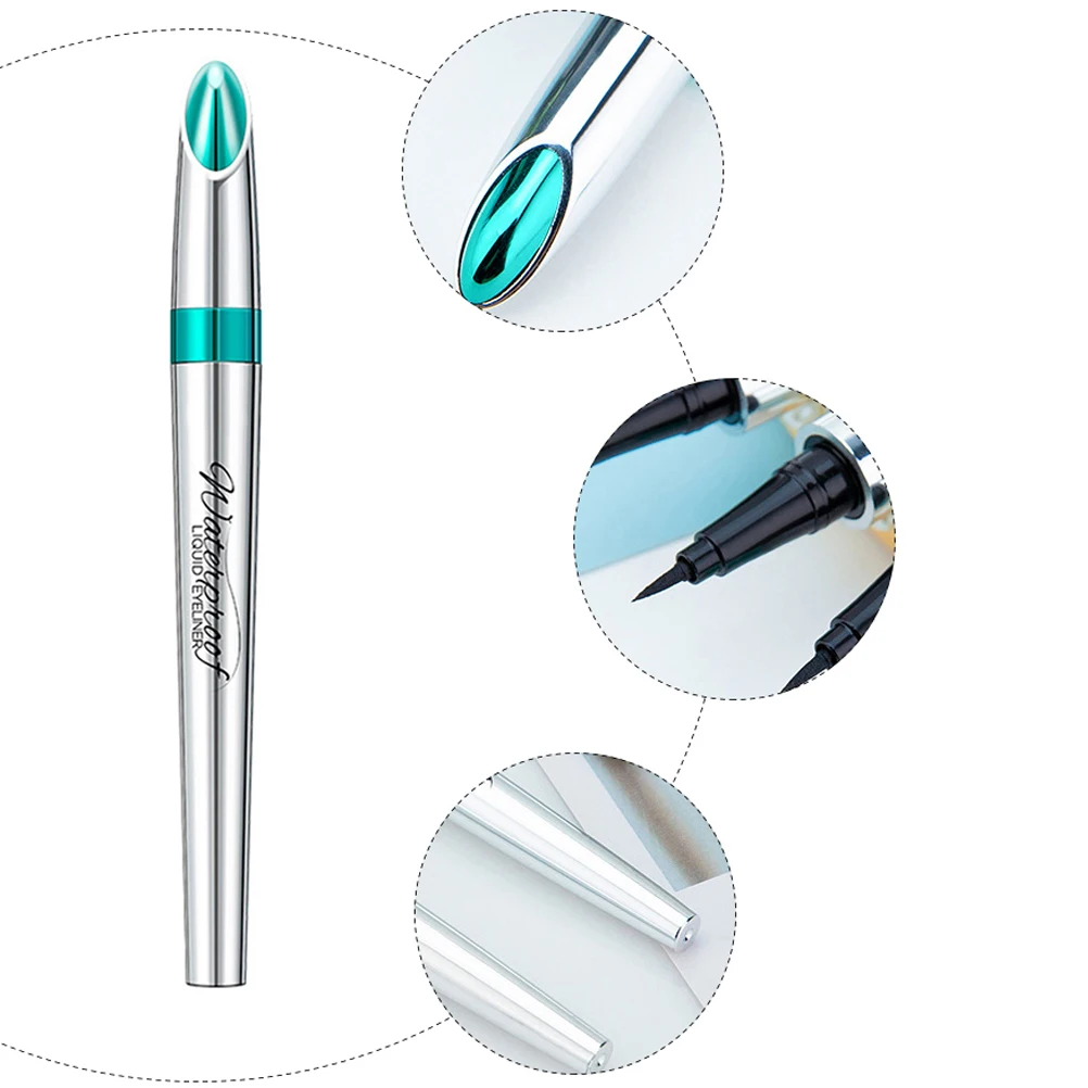 قلم تحديد العيون المقاوم للماء يدوم طويلاً وسريع الجفاف ومقاوم للتلطخ للنساء قلم تحديد العيون السائل مقاوم للماء