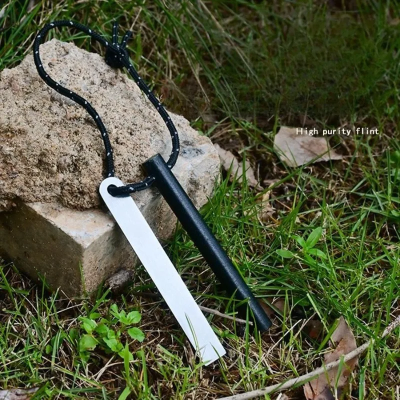 New Outdoor Survival Fire Starter Multifunctional Ferrocerium Rod with Paracord & Scraper, Camping Emergency Flint Fire Steel - view 4