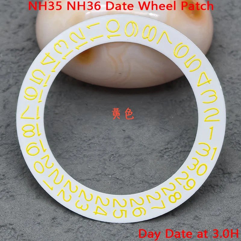 Mod NH35 Movement Dial Patch Day Date at 3.0H Fit NH35 NH36 4R35 4R36 Automatic Mechanical Movement NH35 Date Dial Wheel Patch